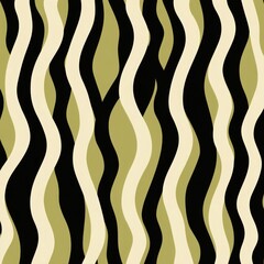 Wall Mural - Trendy Seamless Pattern of Wavy Distorted Stripes in Earth Tones