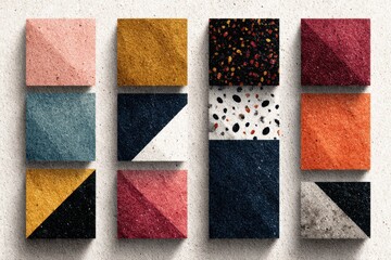Wall Mural - Modern Geometric Shapes Collection of Isolated Designs and Textures