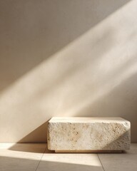 Wall Mural - Minimalist Podium Against Neutral Background with Soft Light