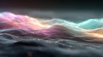 Wall Mural - Gentle Ethereal Waves Flowing in Calm Background of Soft Colors