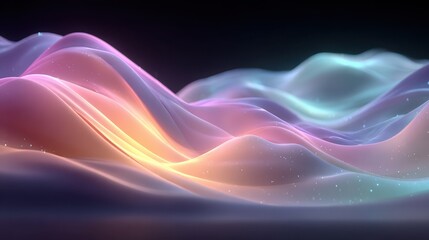 Wall Mural - Gentle Ethereal Waves in Calm Background with Flowing Colors