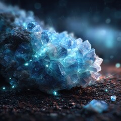 Wall Mural - Beautiful Abstract Background of Intricate Crystal Design with Glow