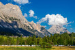 View of Cortina d'Ampezzo town, Belluno,  and mountains Dolomites . Italy.