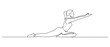 © MofajjolHossen - Women doing yoga one line drawing. Aerobic sport girl exercise for modern healthy lifestyle. one line Icon drawing with white background