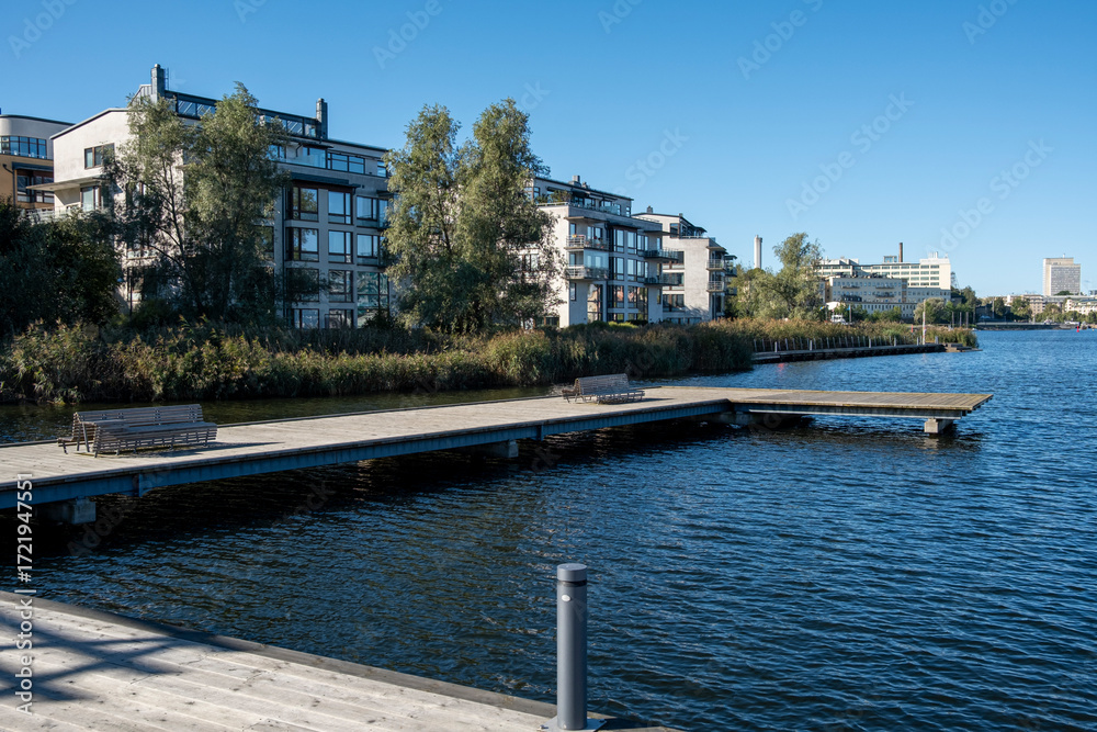 Zdjęcie bez tantiem: Waterfront residential buildings in Hammarby ...