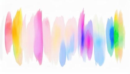 Wall Mural - vibrant watercolor brush strokes in rainbow pastel gradient with soft texture and airy composition for modern wallpaper or banner background