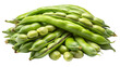 © Md - A vibrant pile of fresh green broad beans in their pods showcasing their natural texture and color isolated on transparent background