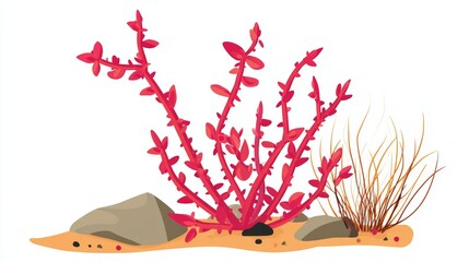Vector illustration of an autumn tree with a branch and leaves in a floral design