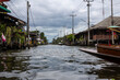 Floating street on a river market in Thailand