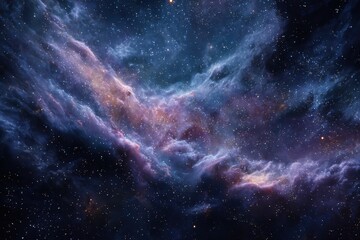 Wall Mural - Breathtaking view of cosmic clouds filled with colors in deep space revealing the beauty of the universe clearly at night