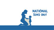 © RNB DESIGN - National Sons Day Mother and Child Silhouette Vector on Abstract Blue Background