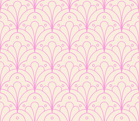 Wall Mural - abstract seamless pattern with art deco floral element. geometric vector background.