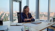 © stockbusters - Unmotivated manager sitting workspace thinking on hard business issues closeup.