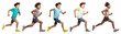 © Rawpixel.com - PNG Energetic kids running sequence, element set on transparent background
