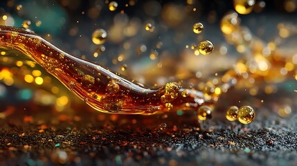 Abstract golden liquid sphere drops high resolution image