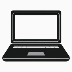 Black laptop computer icon