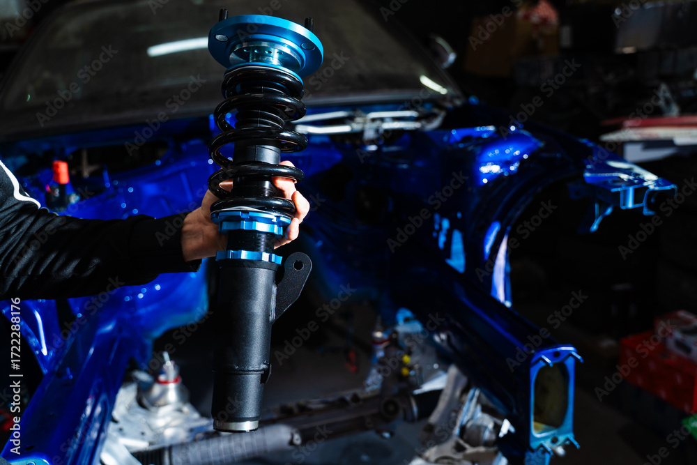 Holding Coilover for Drift Build Mock-up. Test-fitting coilover to ...