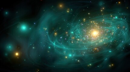 Wall Mural - Abstract Space Galaxy Displaying Colorful Nebulas