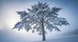 © ROY - A snow-dusted pine tree stands in a winter landscape