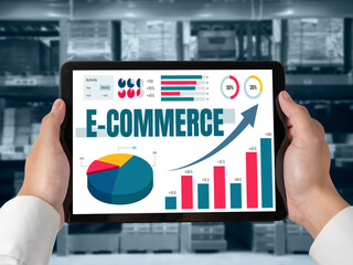 Wall Mural - E-commerce data software provide modish dashboard for sale analysis to the online retail business