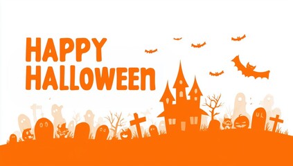 Wall Mural - a halloween-themed background with the text 