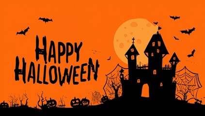 Wall Mural - a halloween background with the text 