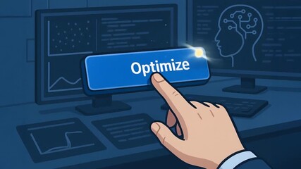 AI developer workspace programmer optimizing code with modern technology digital interface tools