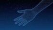 © Adib - Stunning digital hand reaching out from a dark, star-filled digital cosmos, symbolizing connection and future technology.