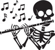 © Masud - Halloween flute skeleton hands silhouette vector