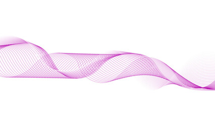 Wall Mural - Delicate pink abstract line wave. Light pink mesh wave on a pure white canvas.