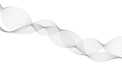 Wall Mural - Abstract grayscale wave of thin lines, perfect for a clean, modern design.