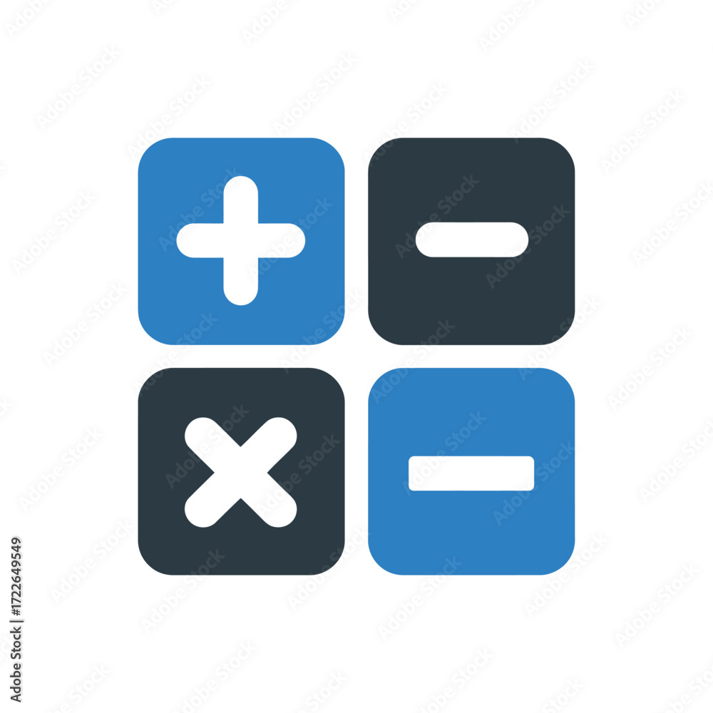 Simple Calculator Buttons with Basic Math Operations Symbols - Addition ...
