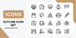 © Outline Icon Set - Outline Icon Set Celebration Events and Entertainment Vector Icons for Design
