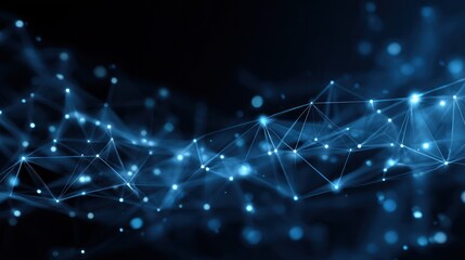 Wall Mural - Abstract network of glowing points and lines