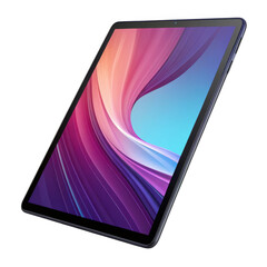 3d modern tablet with abstract wallpaper isolated on transparent background