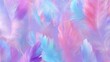 © berkah - Ethereal pastel feathers in shades of pink, purple, and blue creating a soft dreamy texture