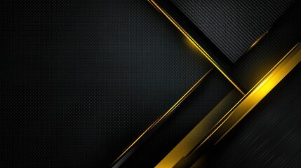 Wall Mural - Abstract background with textured blacks, metallic gold, and angled geometric shapes