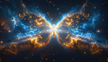 Cosmic butterfly of light and nebulae (1)