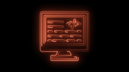 Computer screen with code neon style effect for software development cybersecurity and programming