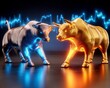 © terat - Bull Market Finance: Golden vs Silver, Stock Trade Concept