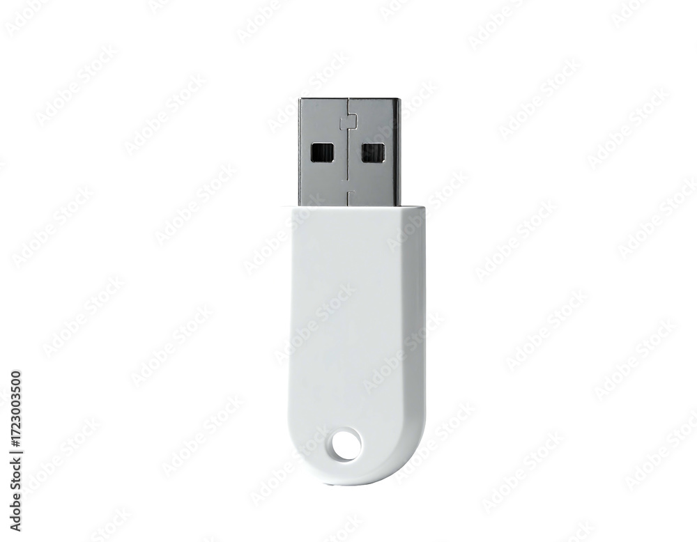 Usb 4 Rounded Edges Foto de Stock White USB flash drive with rounded edges, metallic ...