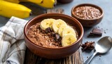 Chocolate banana oatmeal bowl