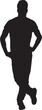 © Curto - vector,silhouette a man standing hands on waist and legs crossed