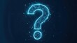 © Adib - Illuminated digital question mark formed by glowing geometric network, symbolizing inquiry and modern innovation.