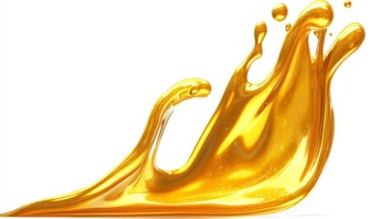 Canvas Print - golden splashes of abstract art dynamic forms and smooth textures evoking melted honey in luxury