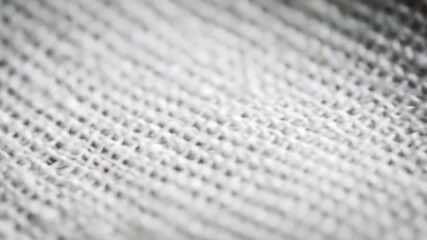 Extreme close up macro shot of a white synthetic fabric with a perforated mesh texture creating a clean and abstract background with a shallow depth of field.