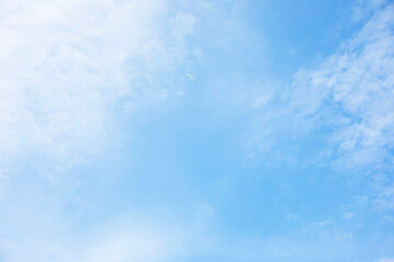 Wall Mural - fantastic soft white clouds against blue sky and copy space horizontal shape.