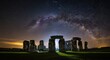 © Eri - Stonehenge under a starry night sky with the Milky Way visible above the ancient monument.
