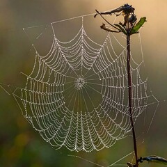 Dew-kissed spider web