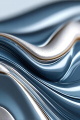 Wall Mural - Elegant Metallic Swirls with Blue and Silver Gradient Texture for Stylish Art Wallpaper Design